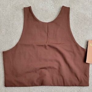 GIRLFRIEND COLLECTIVE Dylan Tank Sports Bra For Women Size XXL Brown